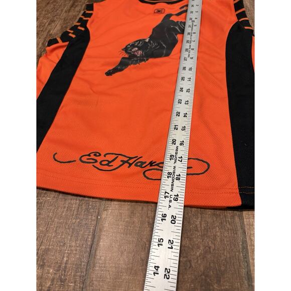 Ed Hardy by Christian Audigier Kids size 6 7  Sleeveless Top Orange Black Tiger - Picture 10 of 11
